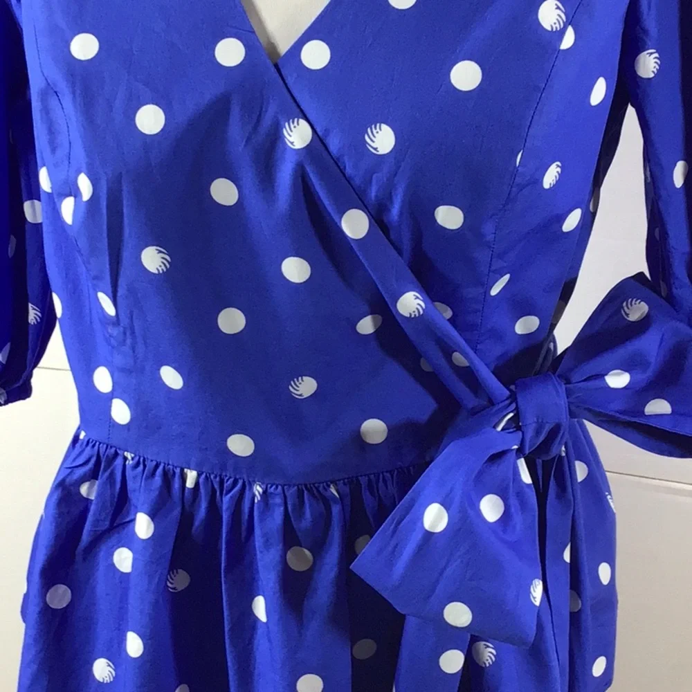 Lilly Pulitzer Kara blue polka dot wrap top 4 NWT - Picture 3 of 12